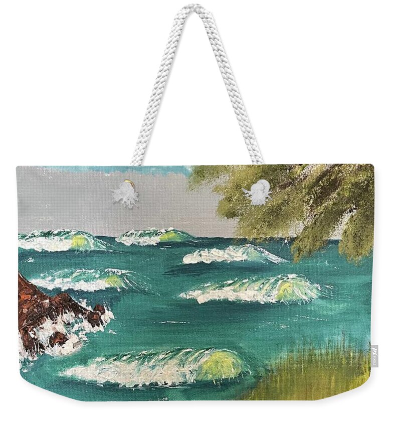 Oil Painting Weekender Tote Bag featuring the painting The Thinking Spot by Lisa White