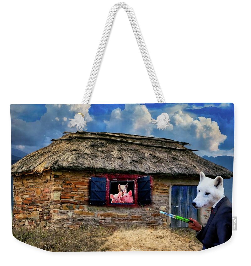 Fairy Tale Weekender Tote Bag featuring the digital art The Three Little Pigs by Norman Brule