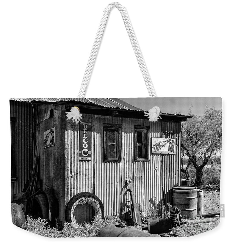 Southwest Weekender Tote Bag featuring the photograph The Tool Shop by Sandra Bronstein