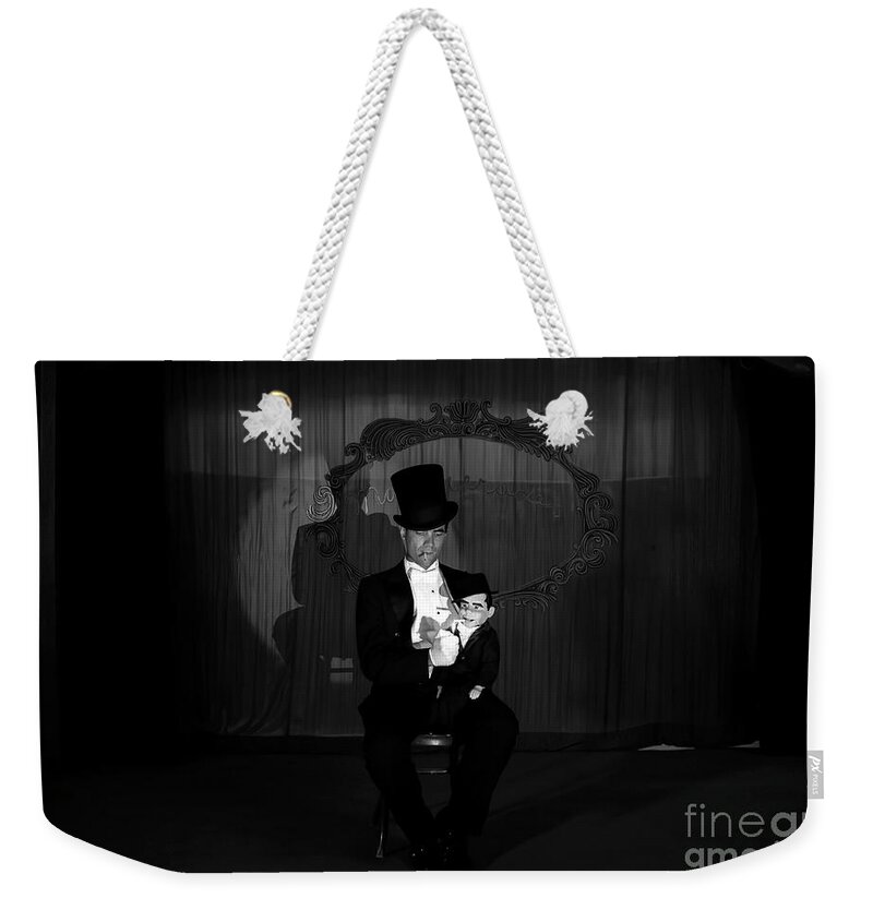 Craig Owens Weekender Tote Bag featuring the photograph The Ventriloquist by Sad Hill - Bizarre Los Angeles Archive