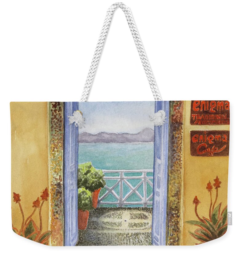 Door Weekender Tote Bag featuring the painting The View by Carol McCarty