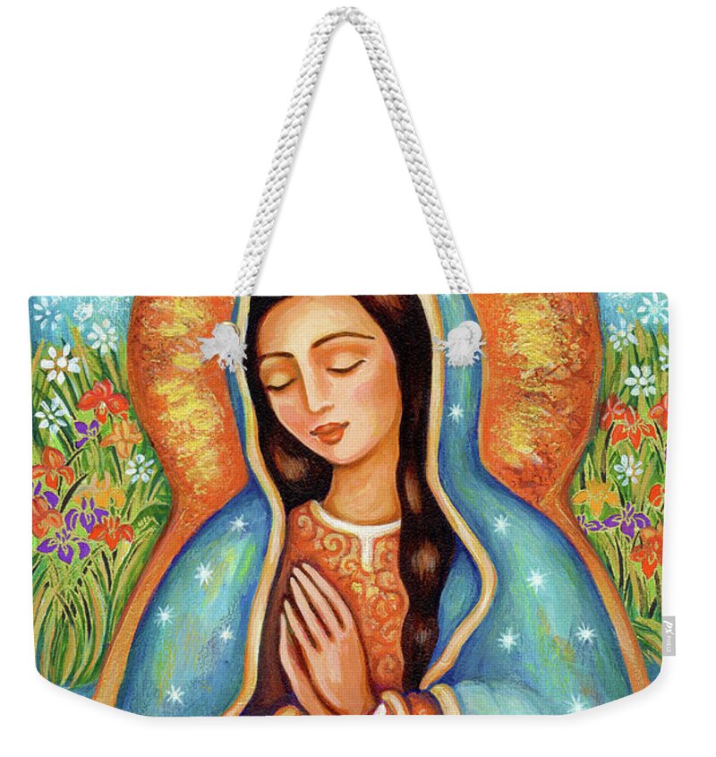 Christian Icon Weekender Tote Bag featuring the painting The Virgin of Guadalupe by Eva Campbell