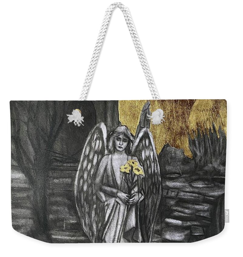 Gothic Art Weekender Tote Bag featuring the drawing The Visitation by Nadija Armusik