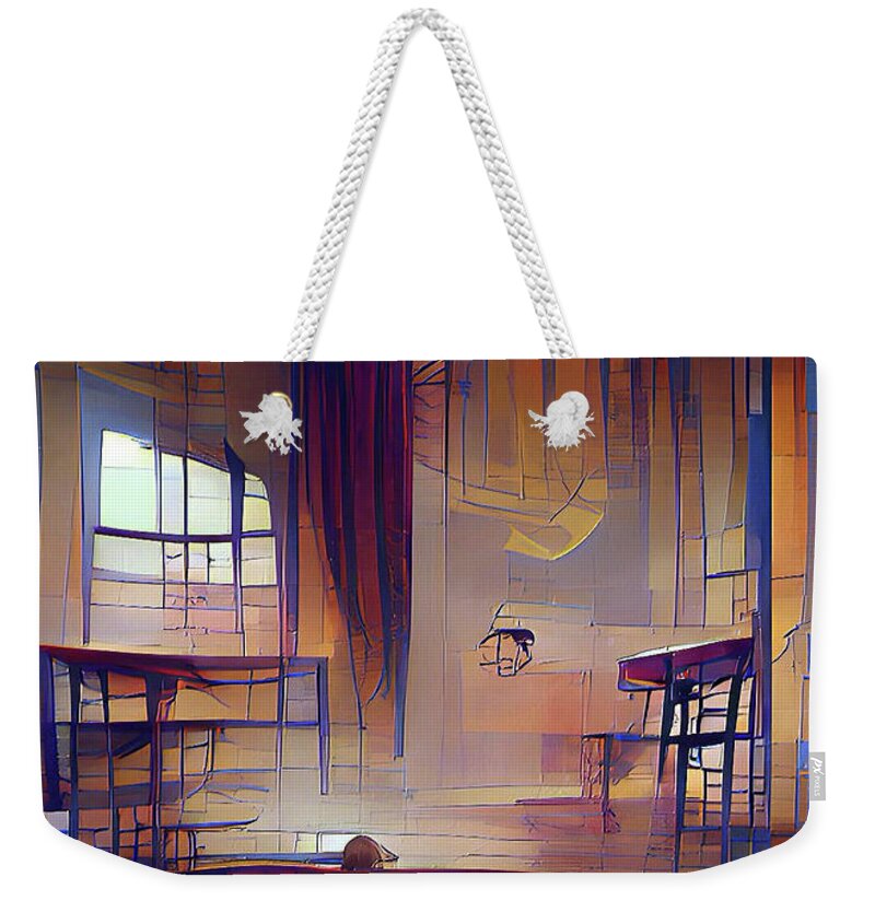  Weekender Tote Bag featuring the digital art The Waiting Room by Rein Nomm