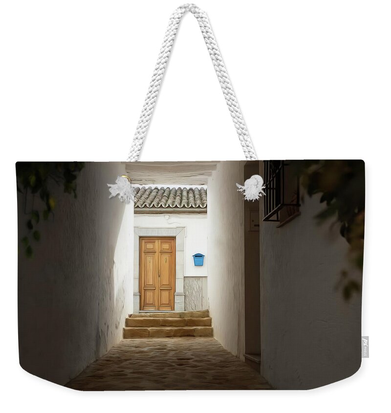  Door Weekender Tote Bag featuring the digital art Hidden Doorway by Naomi Maya