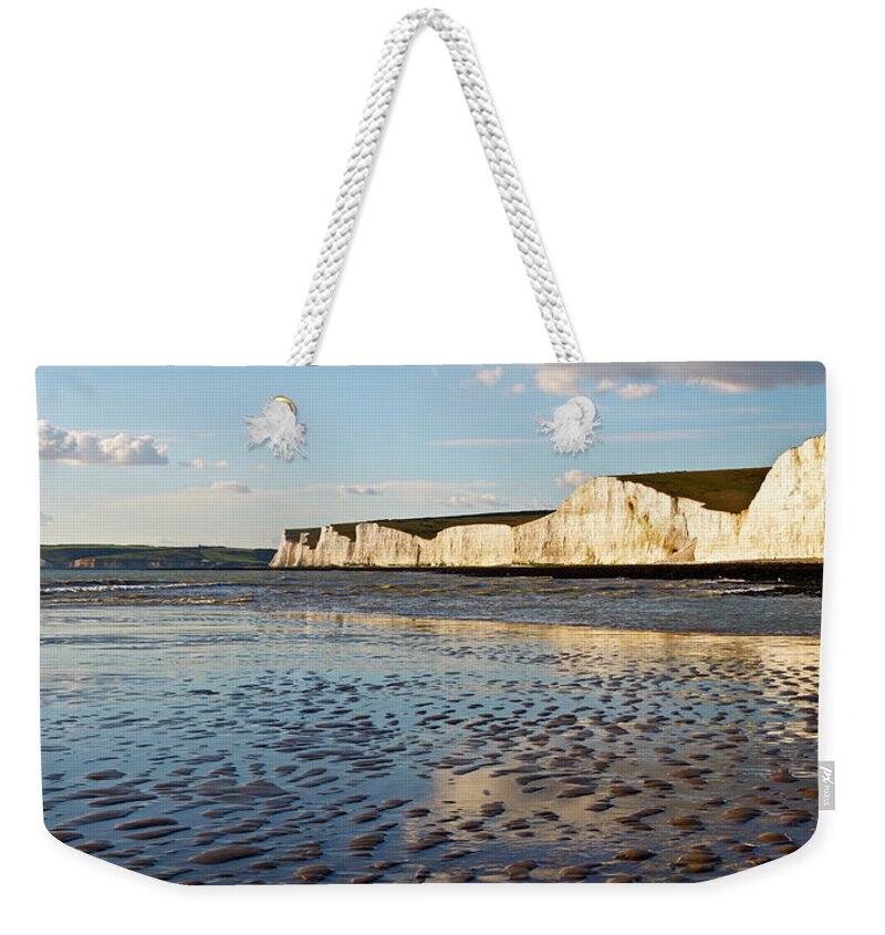 England Weekender Tote Bag featuring the photograph The White Cliffs Reflection by Ryan Huebel
