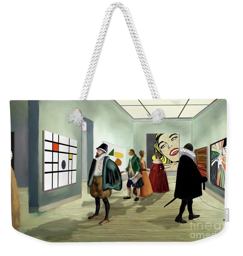 Surrealism Painting Weekender Tote Bag featuring the painting The World Upside Down by Ana Borras
