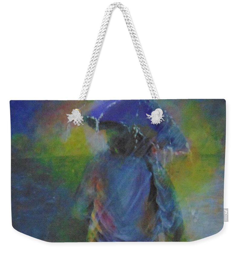 Acrylic Weekender Tote Bag featuring the painting The Year 2020 by Saundra Johnson