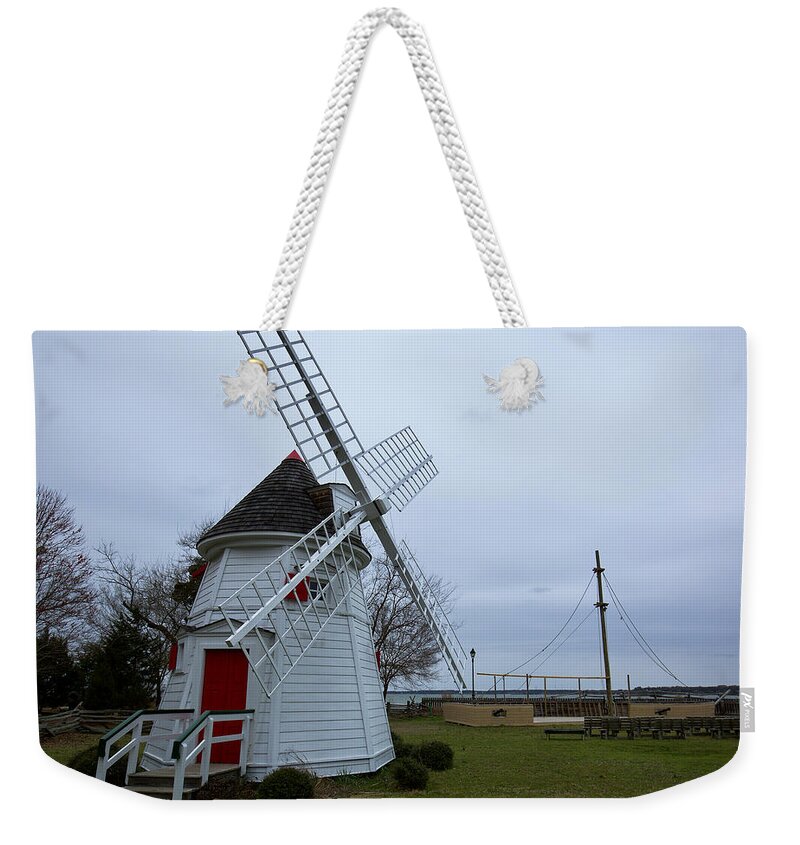 William Buckner's Mill Weekender Tote Bag featuring the photograph The Yorktown Windmill by Rachel Morrison