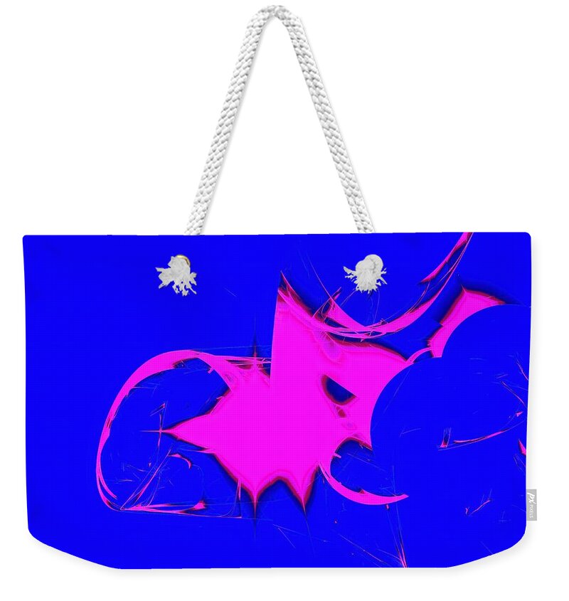Digital #digital Performance #abstract Vision #abstract Expressionism #handmade Art#unique Style #creativity#theatre Vision #purple Colour #contemporary Art Weekender Tote Bag featuring the digital art Theatre Phantom/ Digital Art by Aleksandrs Drozdovs