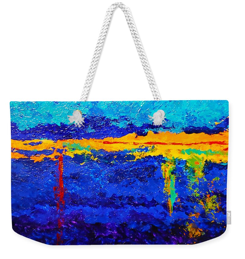 Abstract Weekender Tote Bag featuring the painting Thermocline by Christine Bolden