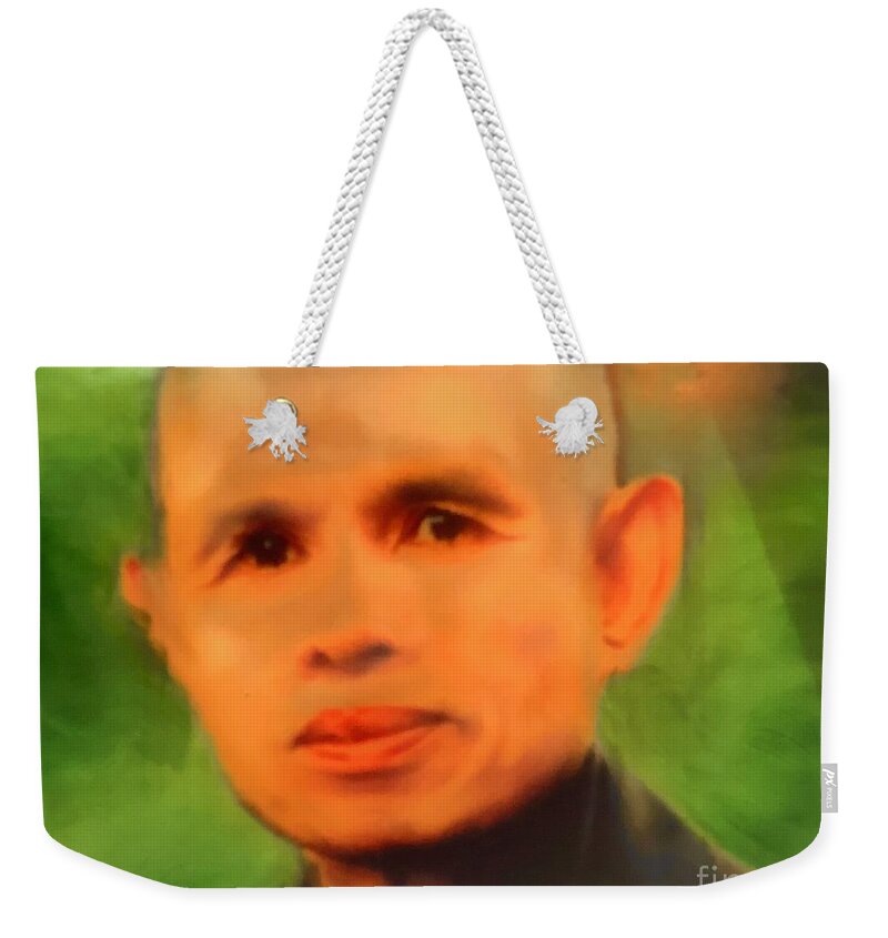 Thich Nhan Hanh  Buddhist  Peace  Kindness Compassion   Weekender Tote Bag featuring the painting Thich Nhat Hanh by FeatherStone Studio Julie A Miller