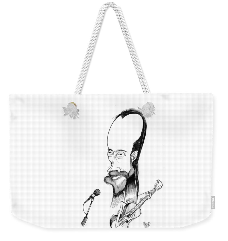 Radiohead Weekender Tote Bag featuring the drawing Thom Yorke by Michael Hopkins
