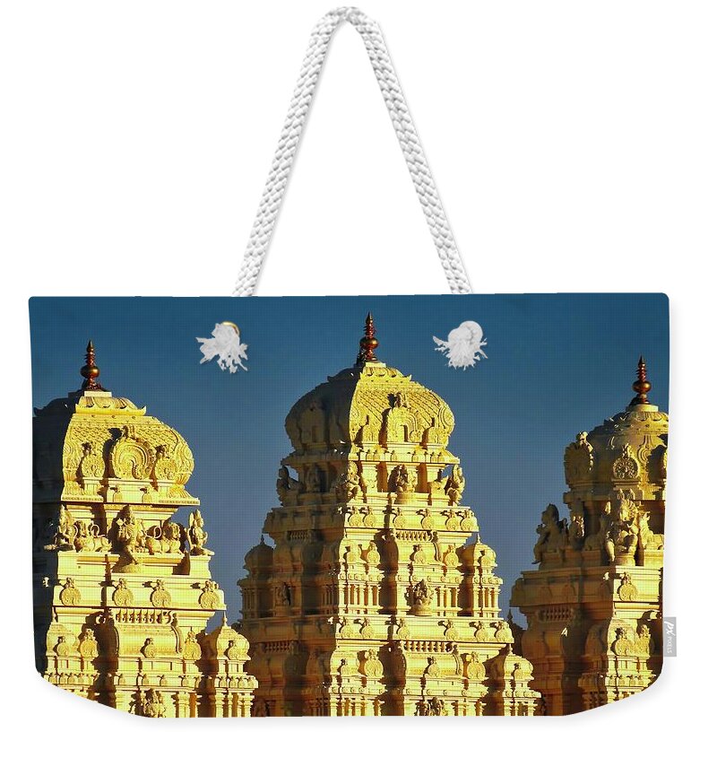 Indian Symbolism Weekender Tote Bag featuring the photograph Three Arizona Shikharas by Judy Kennedy