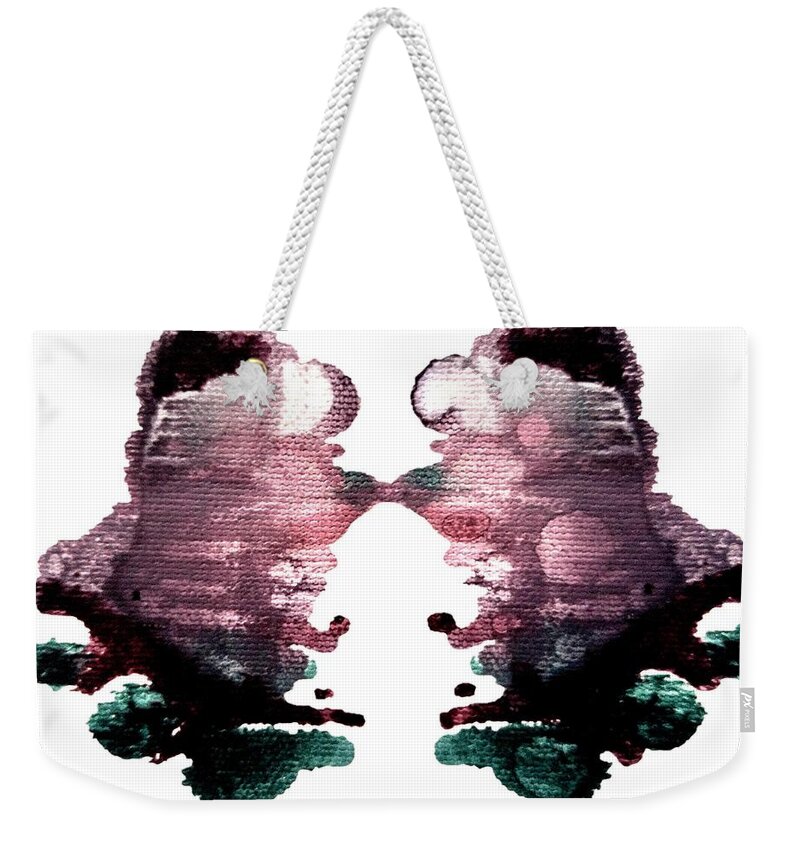 Abstract. Crystals Weekender Tote Bag featuring the painting Three Jades by Stephenie Zagorski