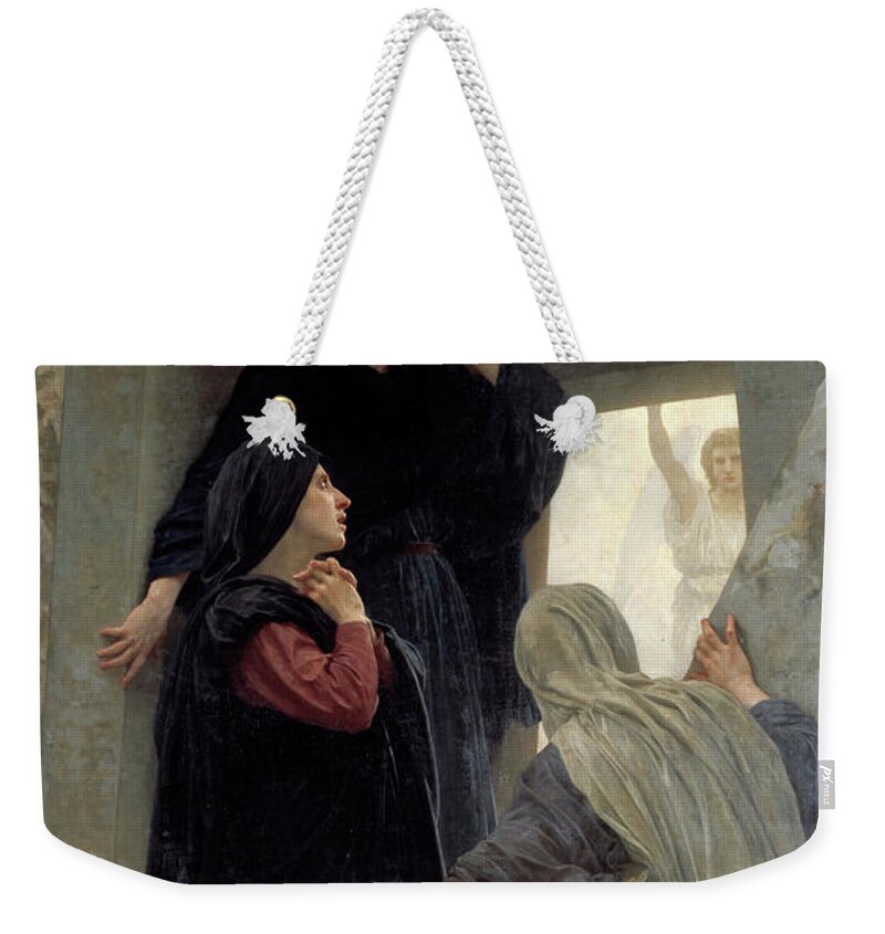 William Adolphe Bouguereau Weekender Tote Bag featuring the painting Three Marys at the Tomb by William Adolphe Bouguereau
