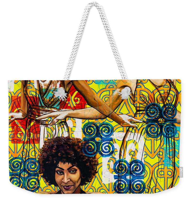  Weekender Tote Bag featuring the painting Three Phases Of She by Clayton Singleton