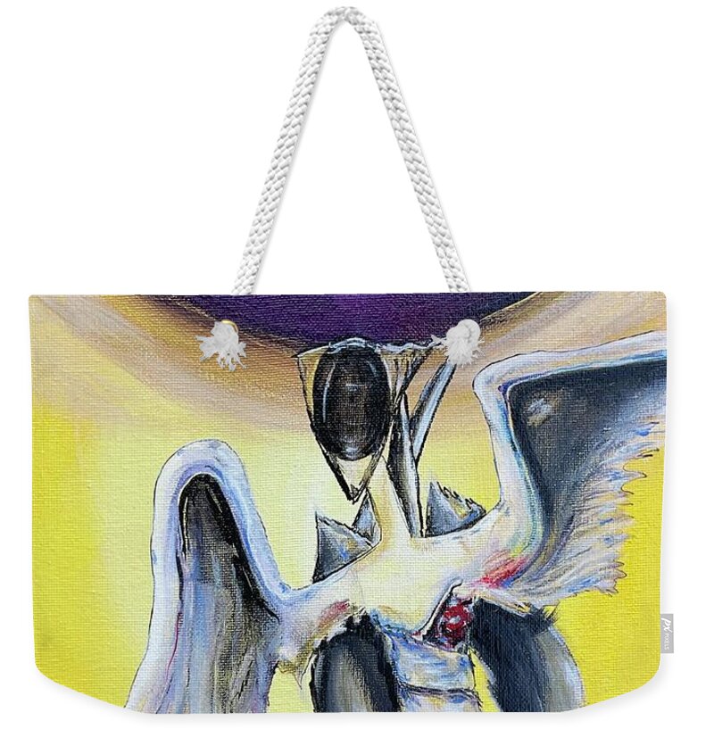 Bizarre Weekender Tote Bag featuring the painting Taras Throne Choir by Tara Dunbar