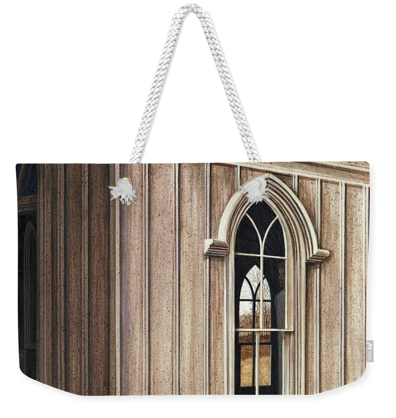 Architectural Landscape Weekender Tote Bag featuring the painting Through A Glass Darkly by George Lightfoot