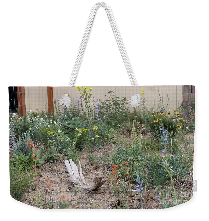 Native Wildflowers Weekender Tote Bag featuring the photograph ThunderVisions Studio Flowerbed by Doug Miller