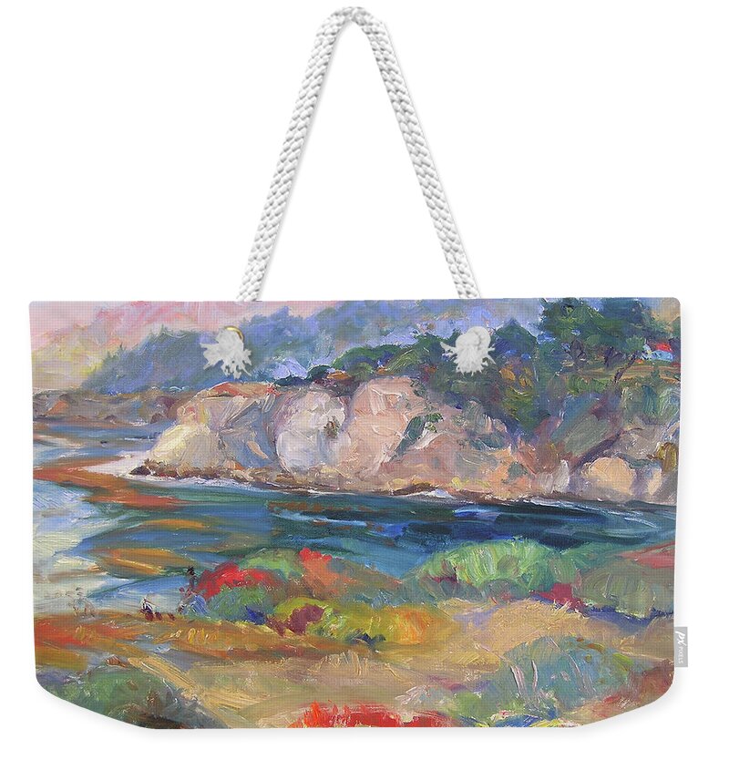 Timber Cove Weekender Tote Bag featuring the painting Timber Cove in Fall by John McCormick