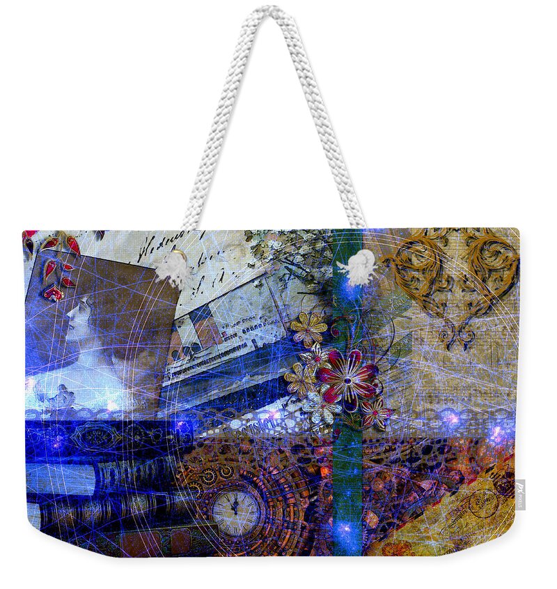 Timetravel Weekender Tote Bag featuring the digital art Time Travel - Variation #1 by Tina Mitchell