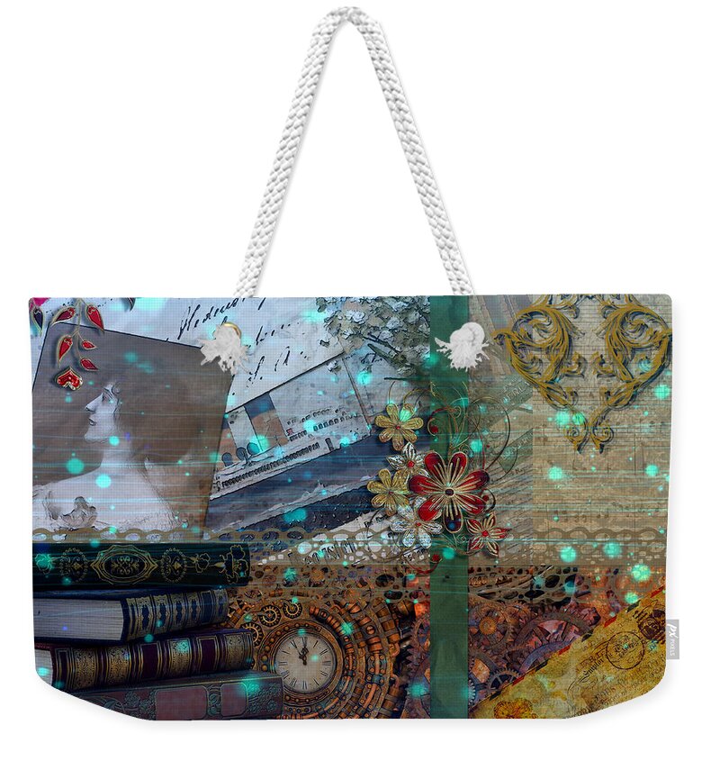 Timetravel Weekender Tote Bag featuring the digital art Time Travel - Variation #2 by Tina Mitchell