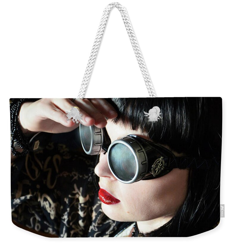 Beautiful Time Traveler Weekender Tote Bag featuring the photograph Time Traveler for Dr. Who by Marilyn MacCrakin
