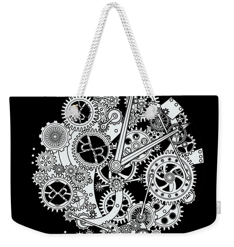 Gear Weekender Tote Bag featuring the painting Time Waits For No One by Tony Rubino