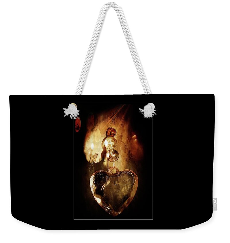Pink Weekender Tote Bag featuring the photograph Timeless Glowing Heart by Michelle Liebenberg