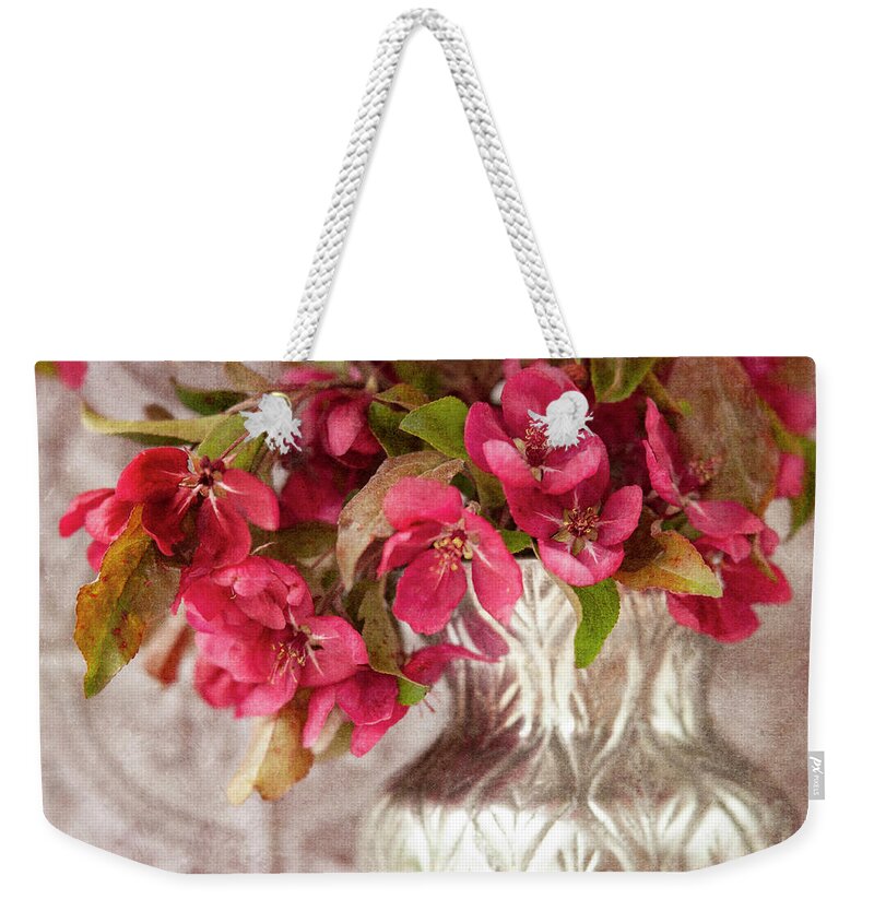 Crabapple Blossom Weekender Tote Bag featuring the photograph Timeless Spring by Jill Love