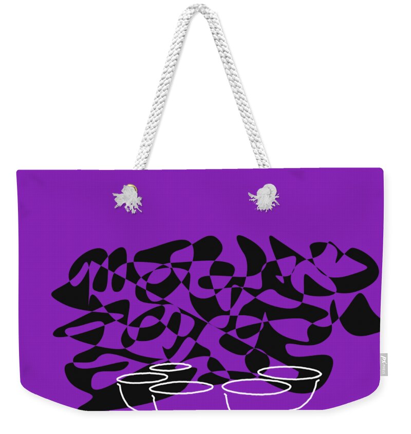 Timpani Teacher Weekender Tote Bag featuring the digital art Timpani in Purple by David Bridburg