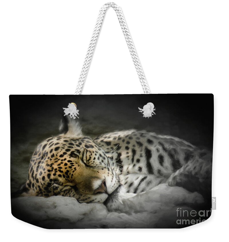Leopard Weekender Tote Bag featuring the photograph Tis To Dream by John Kain