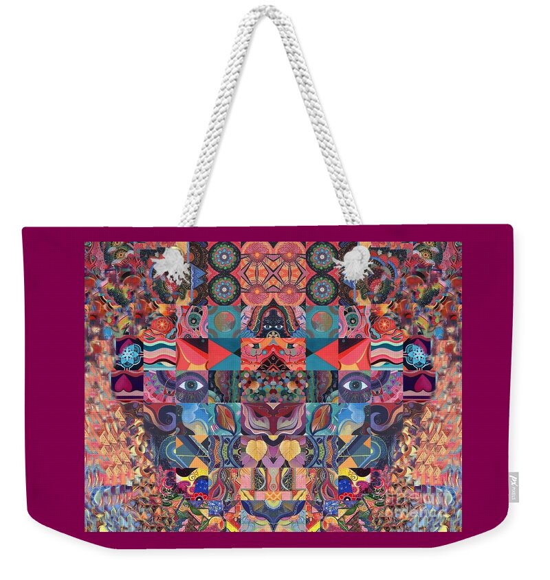 Tjod Revelation 1 Weekender Tote Bag featuring the mixed media TJOD Revelation 1 by Helena Tiainen