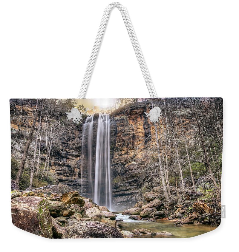 Toccoa Weekender Tote Bag featuring the photograph Toccoa Falls by Anna Rumiantseva