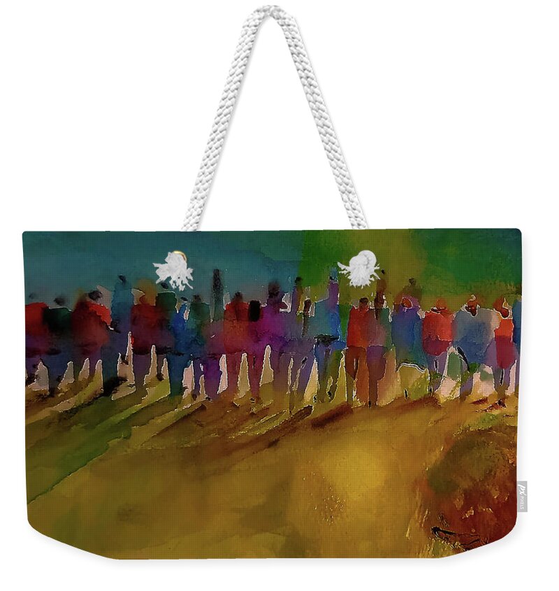 Togetherness Weekender Tote Bag featuring the painting Togetherness by Lisa Kaiser