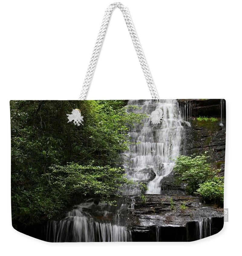 Tom Branch Falls Weekender Tote Bag featuring the photograph Tom Branch Fall In The Great Smoky Mountains National Park At Deep Creek II by Carol Montoya