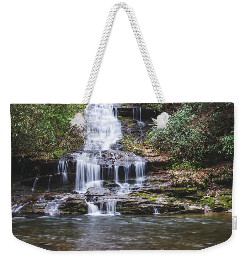 Great Smoky Mountains National Park Weekender Tote Bag featuring the photograph Tom Branch Falls by Stacy Abbott