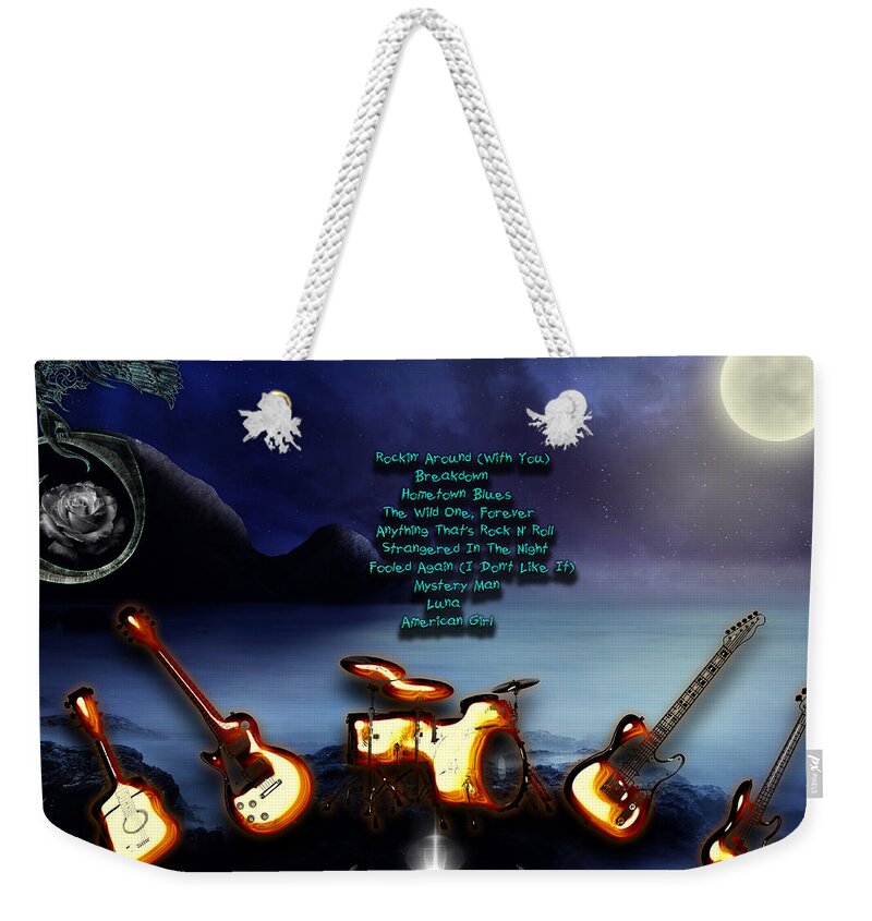 Tom Petty And The Heartbreakers Weekender Tote Bag featuring the digital art Tom Petty And The Heartbreakers by Michael Damiani