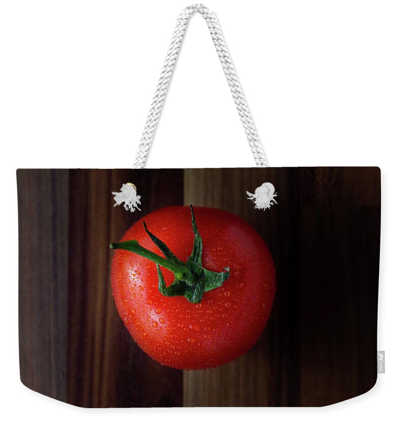 Agriculture Weekender Tote Bag featuring the photograph Tomato viewed from the top down by Scott Lyons