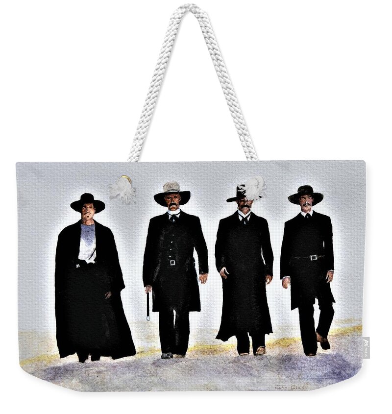 Tombstone Weekender Tote Bag featuring the painting Tombstone by John Glass