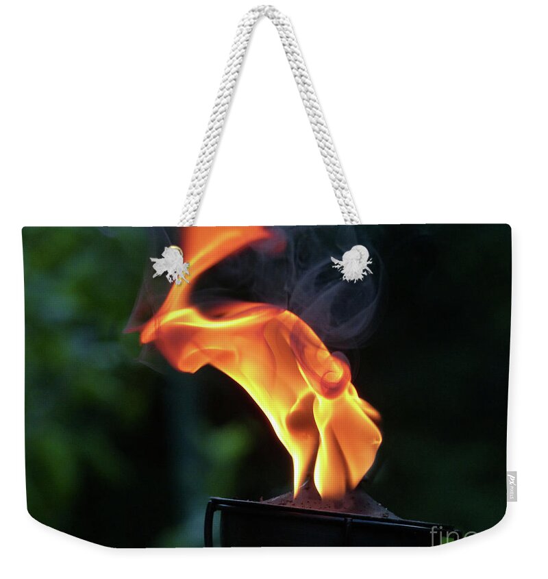 Exotic Weekender Tote Bag featuring the photograph Torch Series III by Rosanne Licciardi