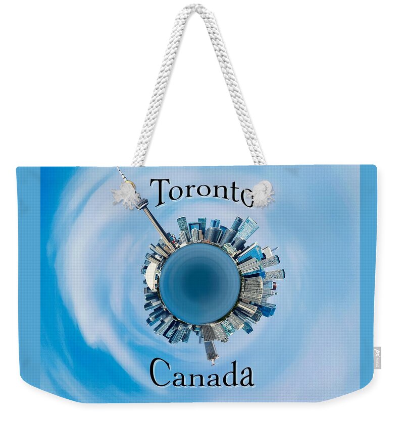 Toronto Weekender Tote Bag featuring the photograph Toronto Ontario Canada planet Photo 213 by Lucie Dumas