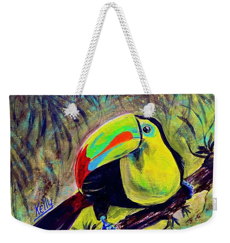 Toucan Weekender Tote Bag featuring the painting Toucan Sighting by Kelly Smith