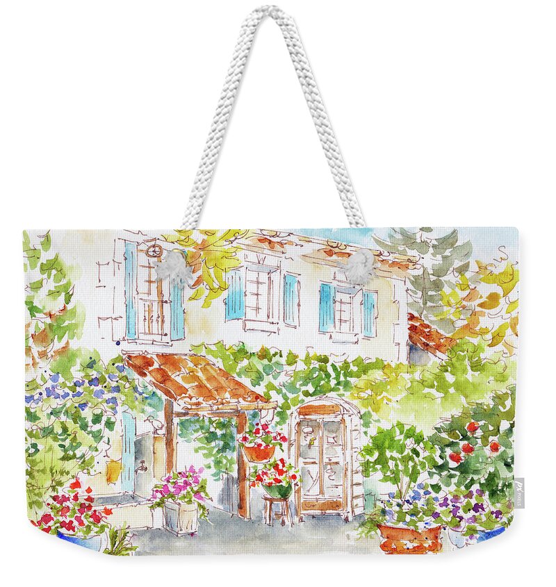 Impressionism Weekender Tote Bag featuring the painting Towards The Office Mas St Antoine by Pat Katz