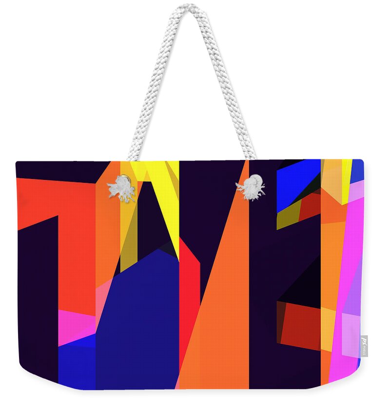 Abstract Weekender Tote Bag featuring the digital art Tower 28 by Russell Kightley