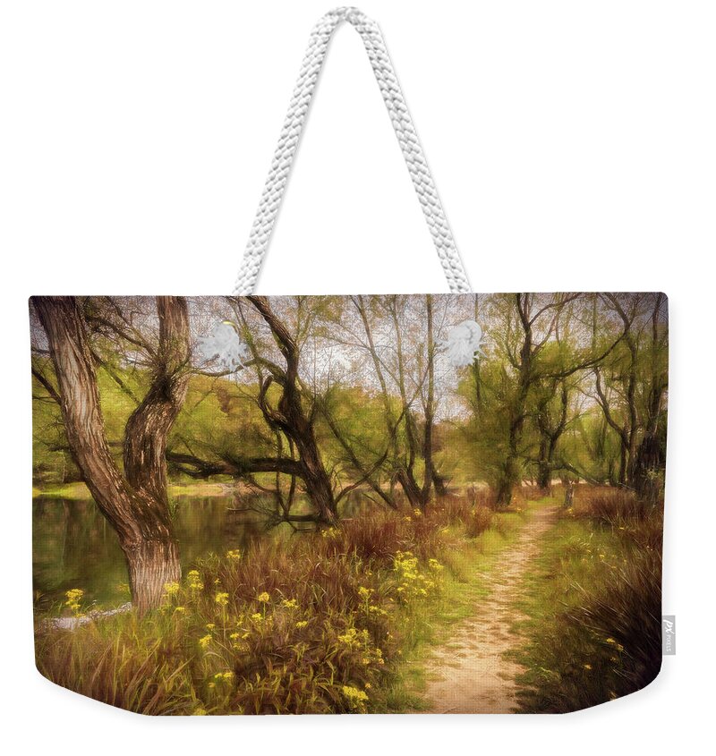 Trail Weekender Tote Bag featuring the photograph Trail through the Wildflowers Painting by Debra and Dave Vanderlaan