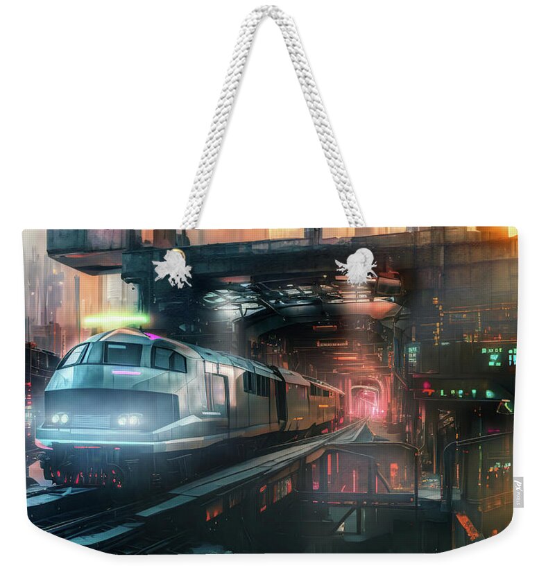Train Weekender Tote Bag featuring the digital art Train - The Miners Convoy by Micah Offman