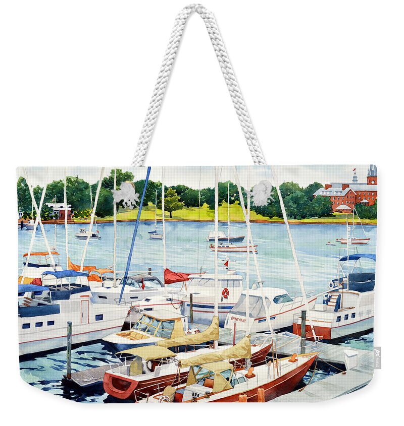 Watercolor Weekender Tote Bag featuring the painting Tranquility by Mick Williams