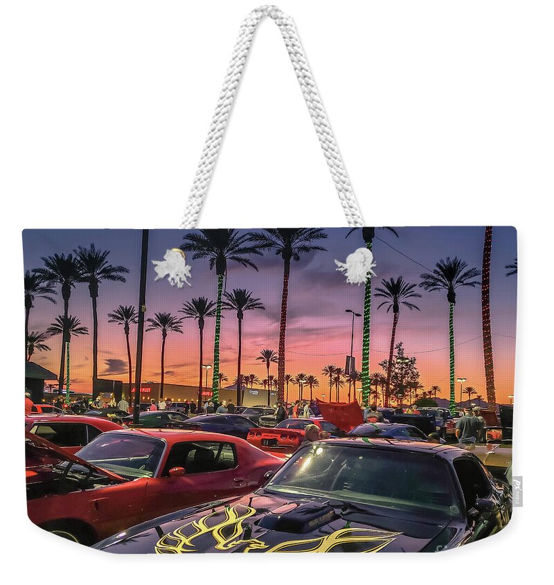 Pontiac Weekender Tote Bag featuring the photograph TransAm Sunset by Darrell Foster